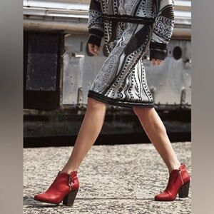 Rag&bone Red Margot Leather Ankle Boots